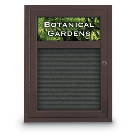 United Visual Products Indoor Enclosed Combo Board, 42"x32", Bronze Frame/Black & Amethyst UVCB4232BZ-BLACK-AMETHY